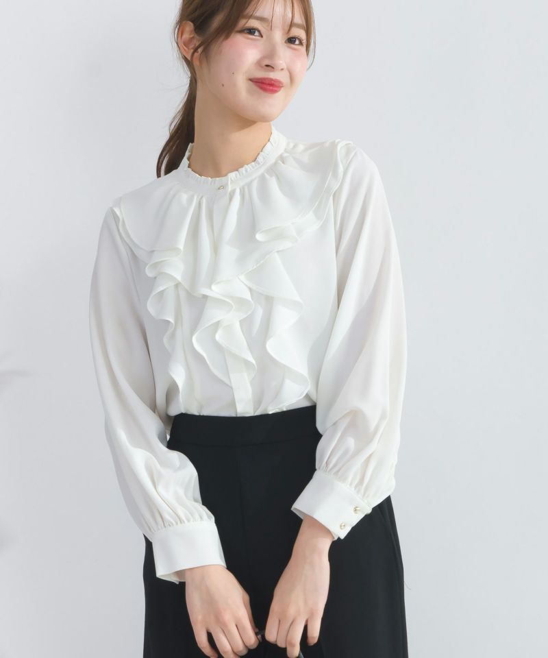 ポプリンラッフルブラウス Curensology｜ポプリンラッフルブラウス | Rakuten Fashion(楽天