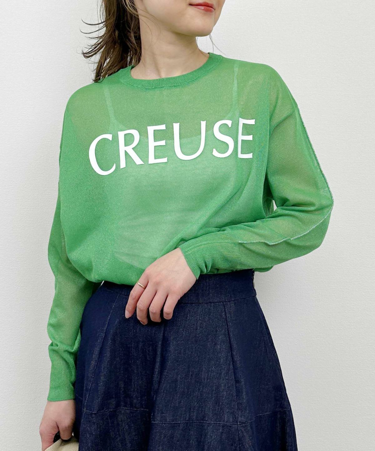 model：H164　着用サイズ：M　グリーン