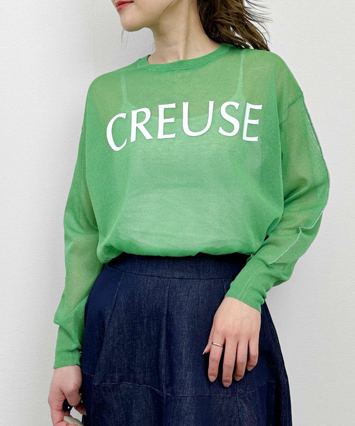 model：H164　着用サイズ：M　グリーン