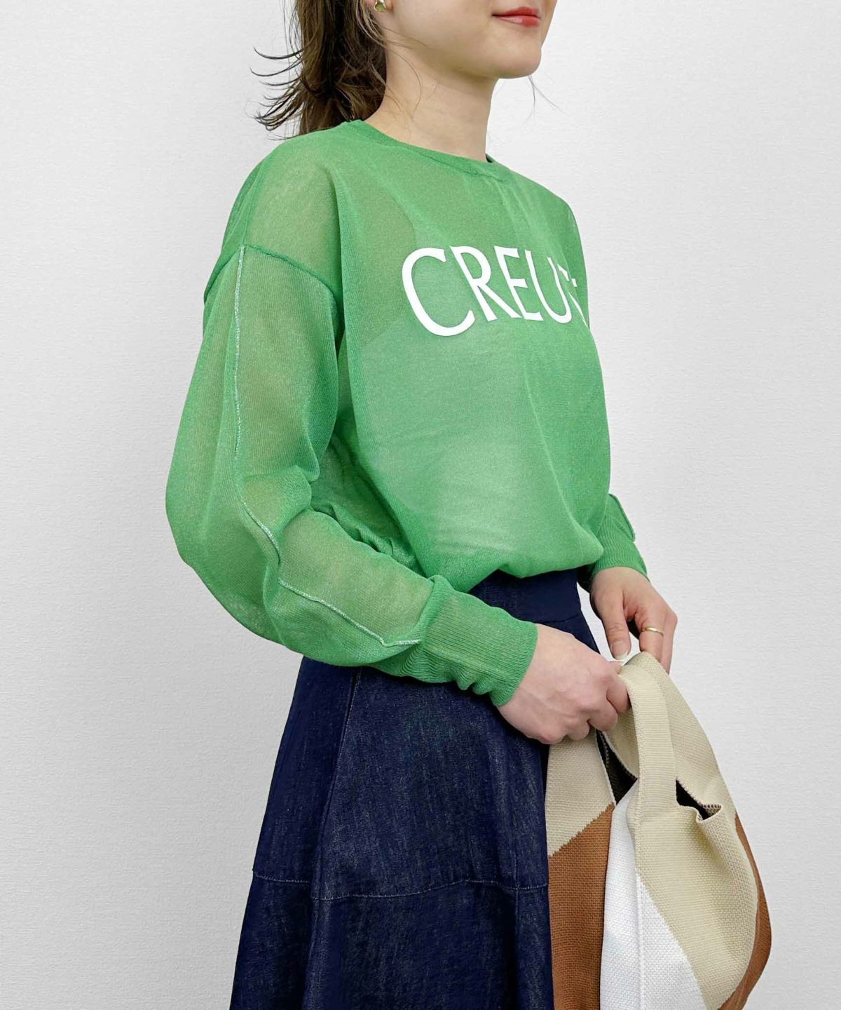 model：H164　着用サイズ：M　グリーン