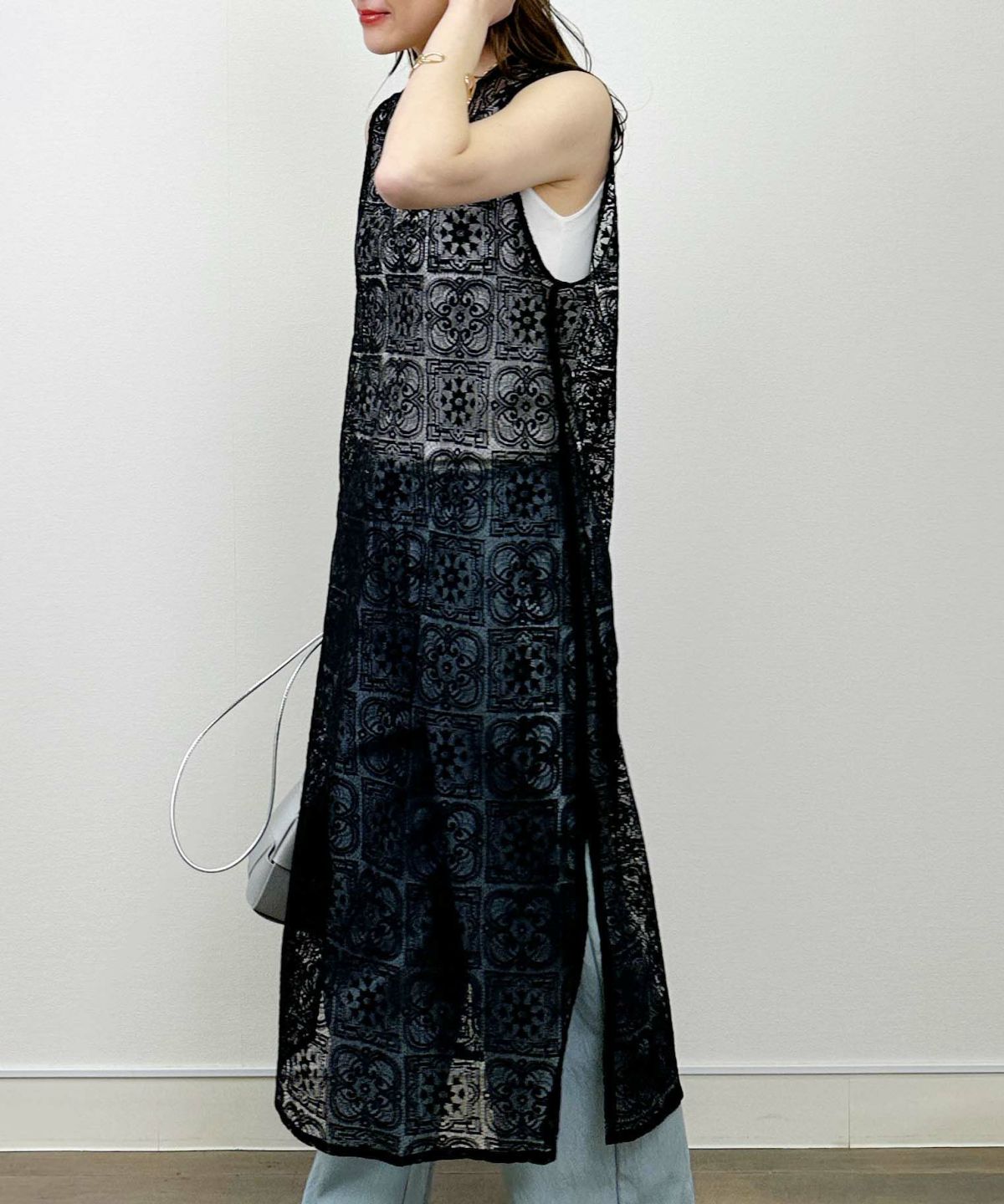 model：H164　着用サイズ：M　ブラック（リボン後ろ）