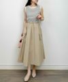 model：H164　着用サイズ：M　ベージュ（ワンピース単品で）