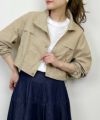 model：H164　着用サイズ：M　ベージュ（ブルゾン単品で）