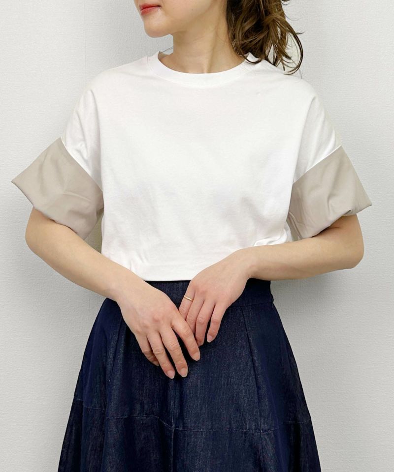 model：H164　着用サイズ：M　オフホワイト