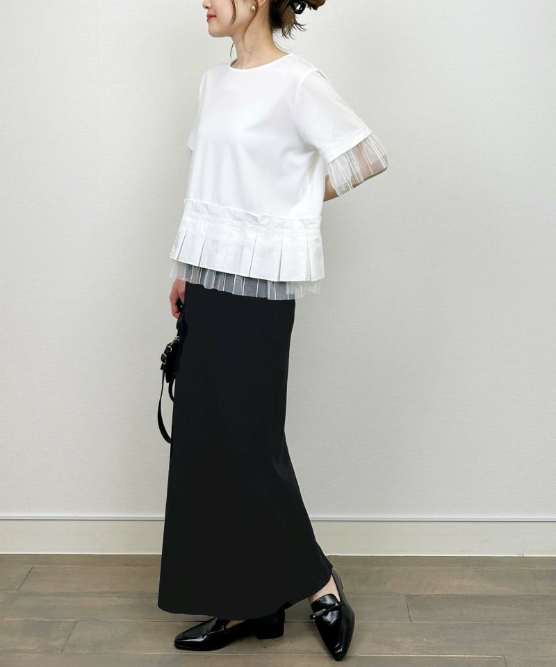 model：H164　着用サイズ：M　オフホワイト