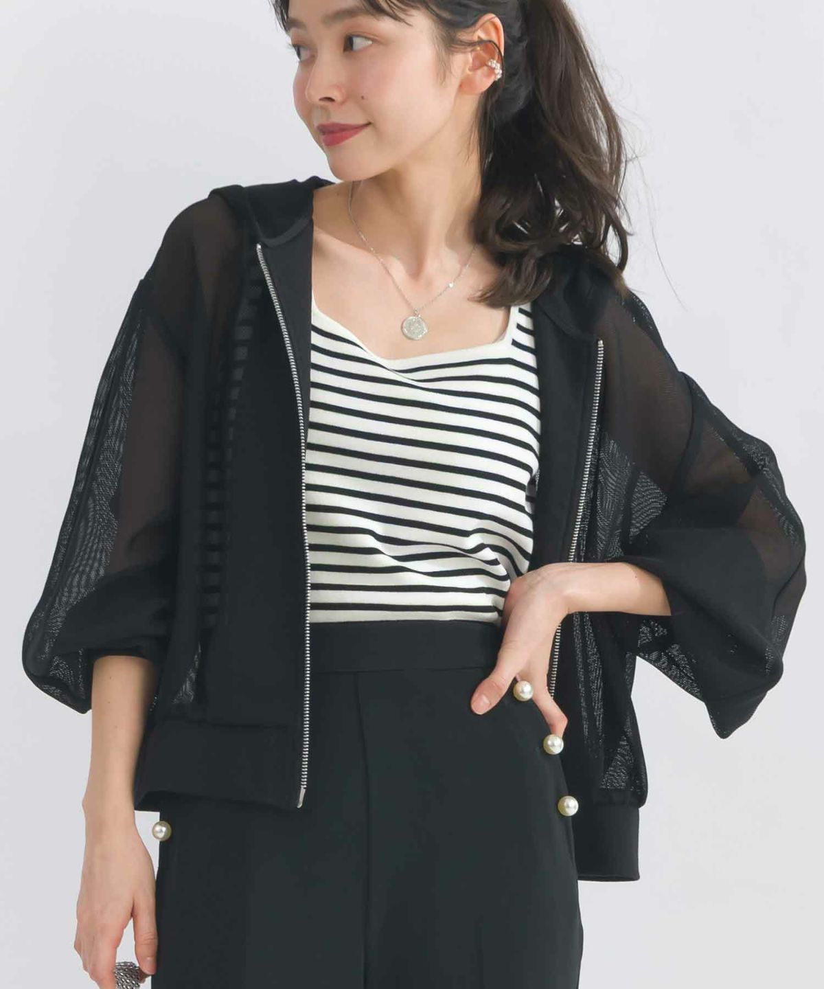 model：H153　着用サイズ：M　ブラック