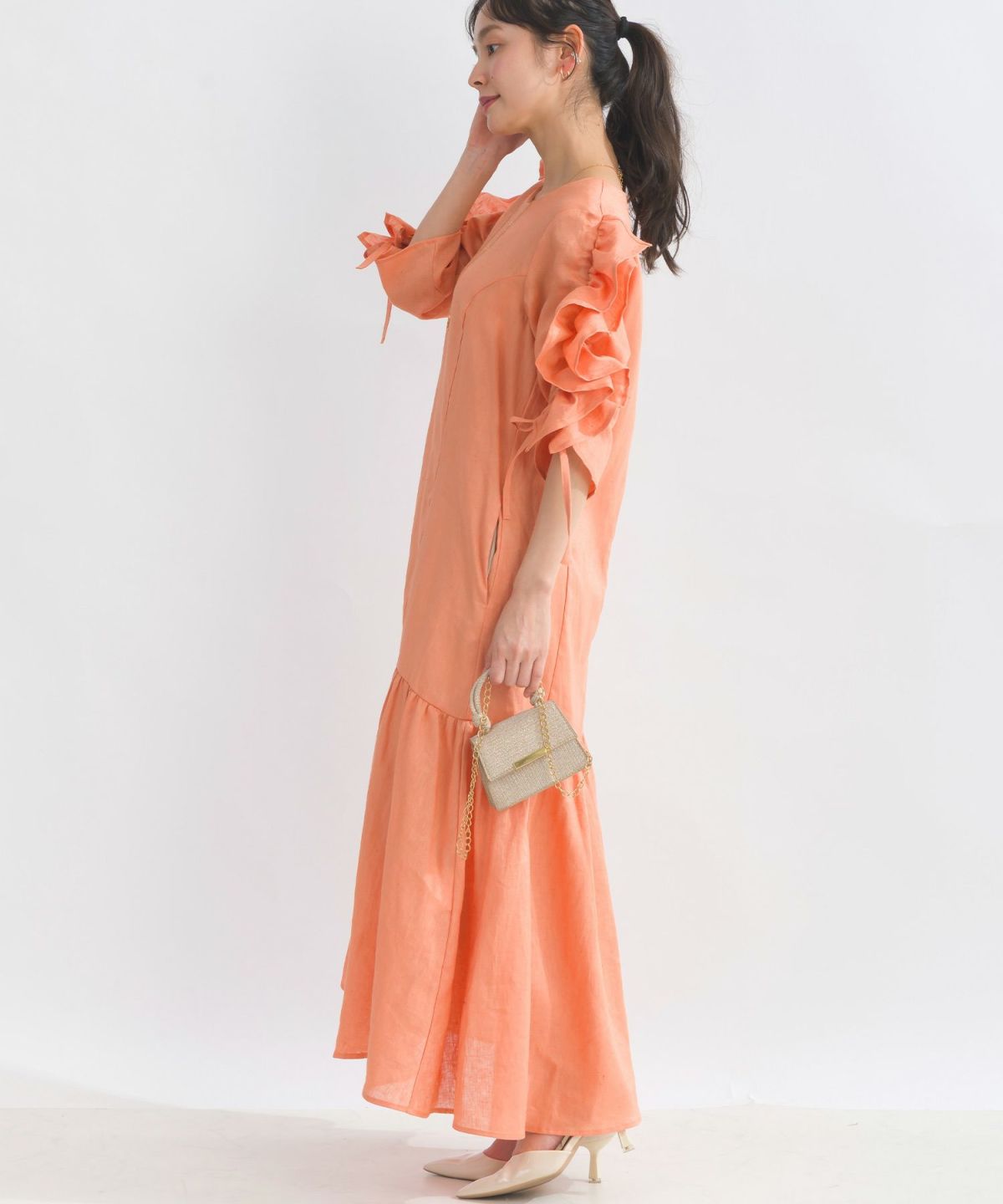 model：H153　着用サイズ：M　オレンジ