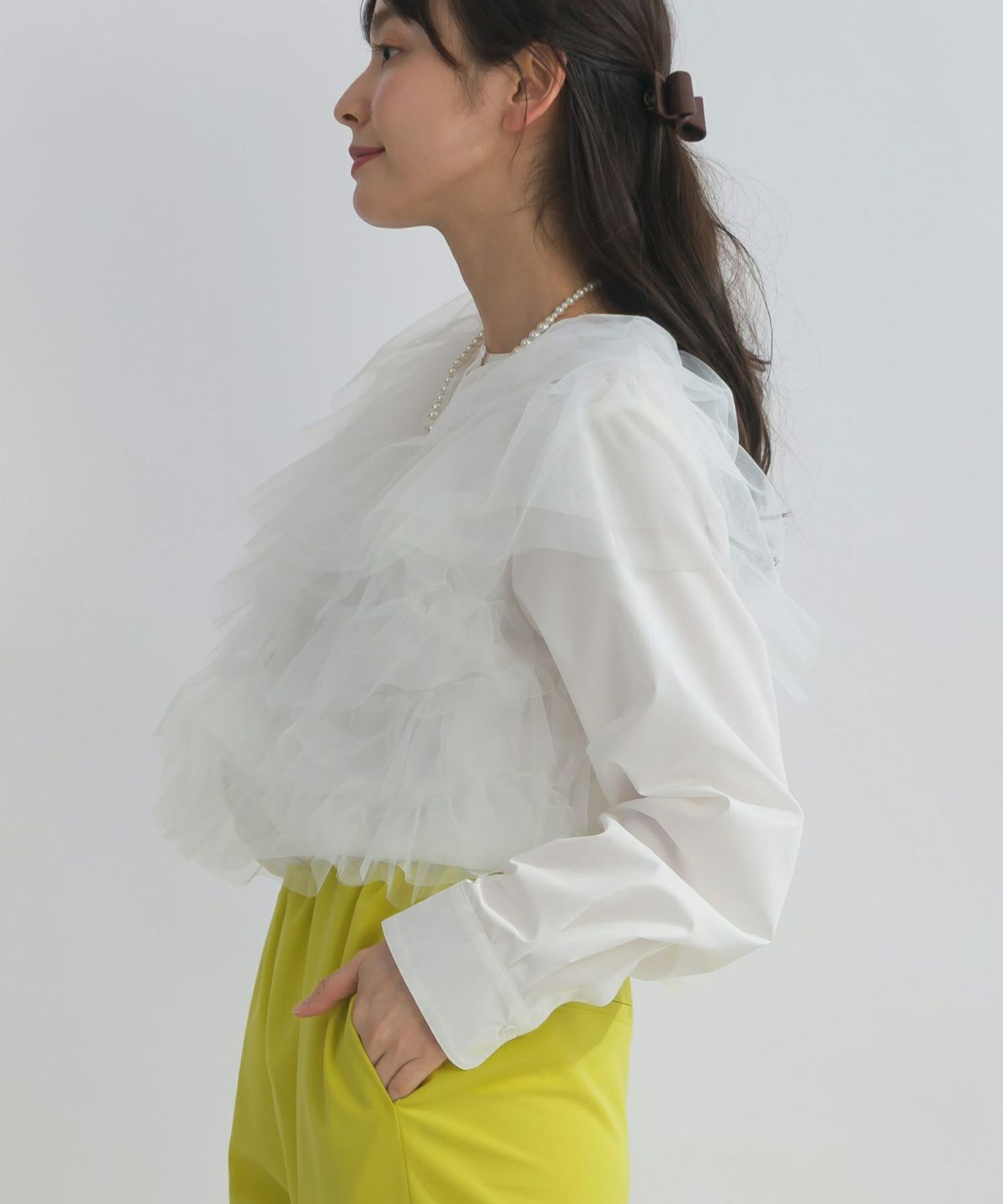 model：H153　着用サイズ：M　オフホワイト