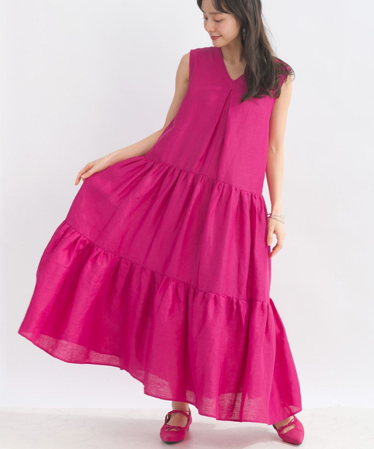 model：H153　着用サイズ：M　ピンク