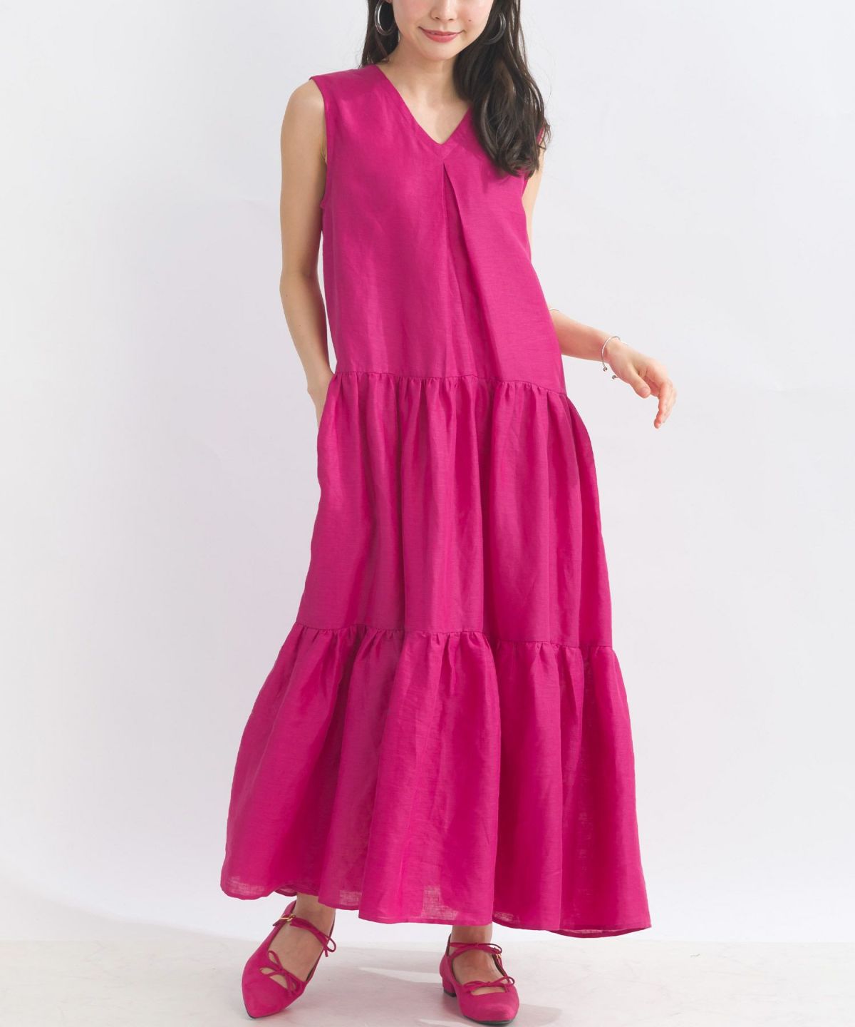 model：H153　着用サイズ：M　ピンク