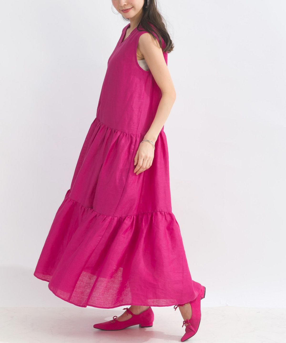 model：H153　着用サイズ：M　ピンク