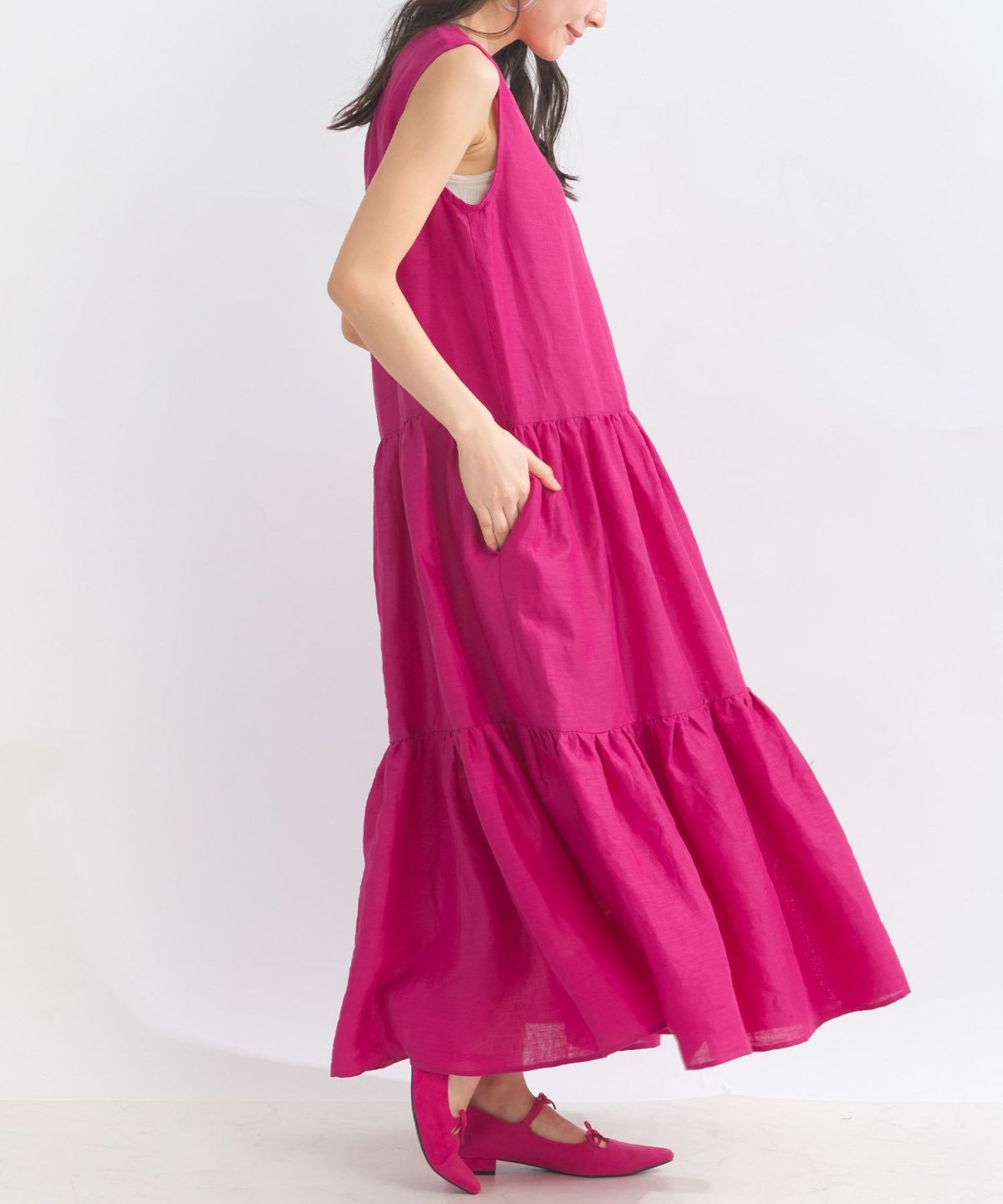 model：H153　着用サイズ：M　ピンク