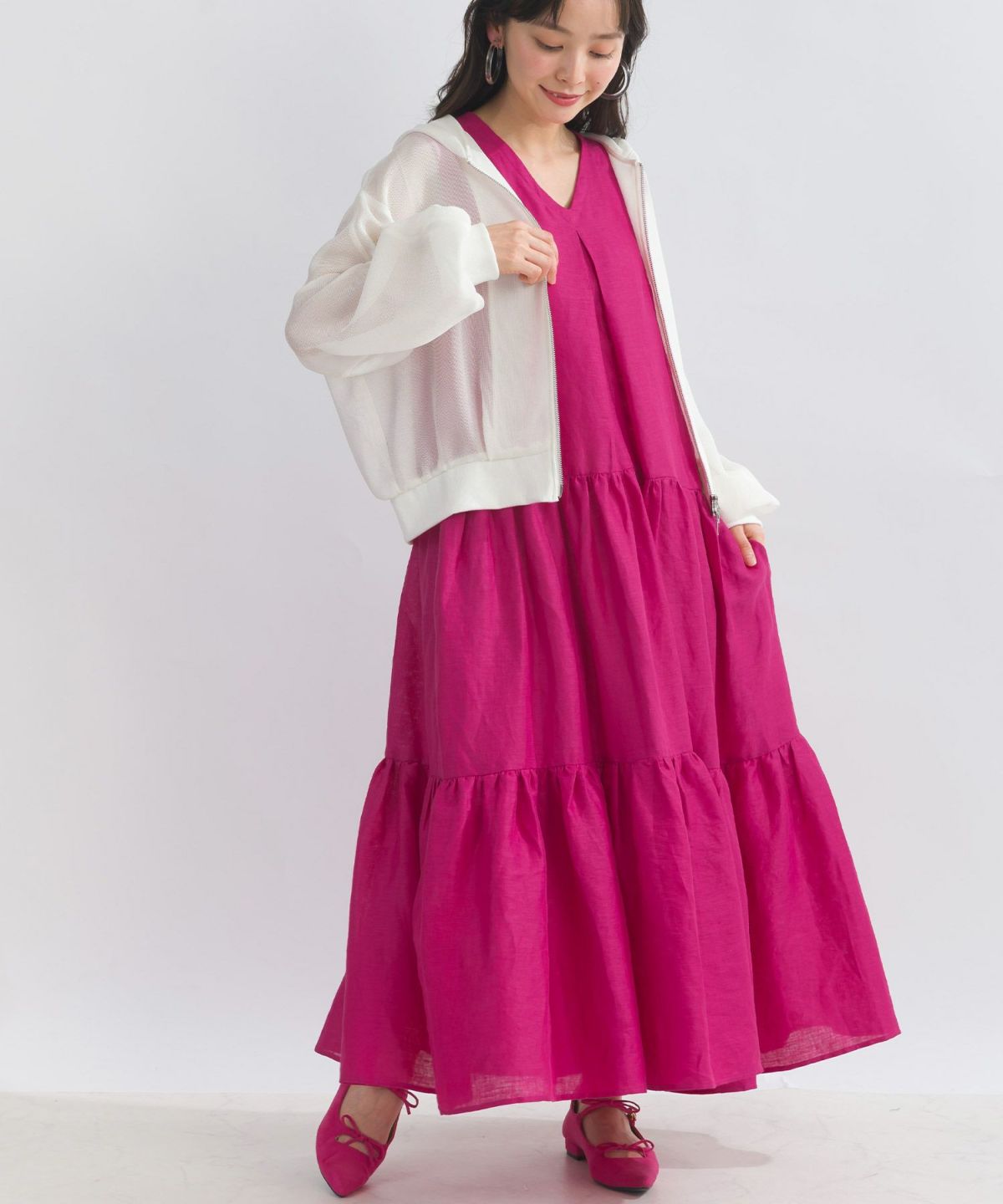 model：H153　着用サイズ：M　ピンク