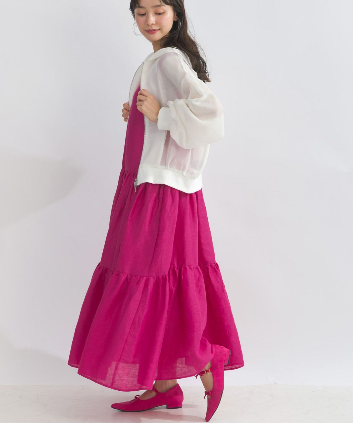 model：H153　着用サイズ：M　ピンク