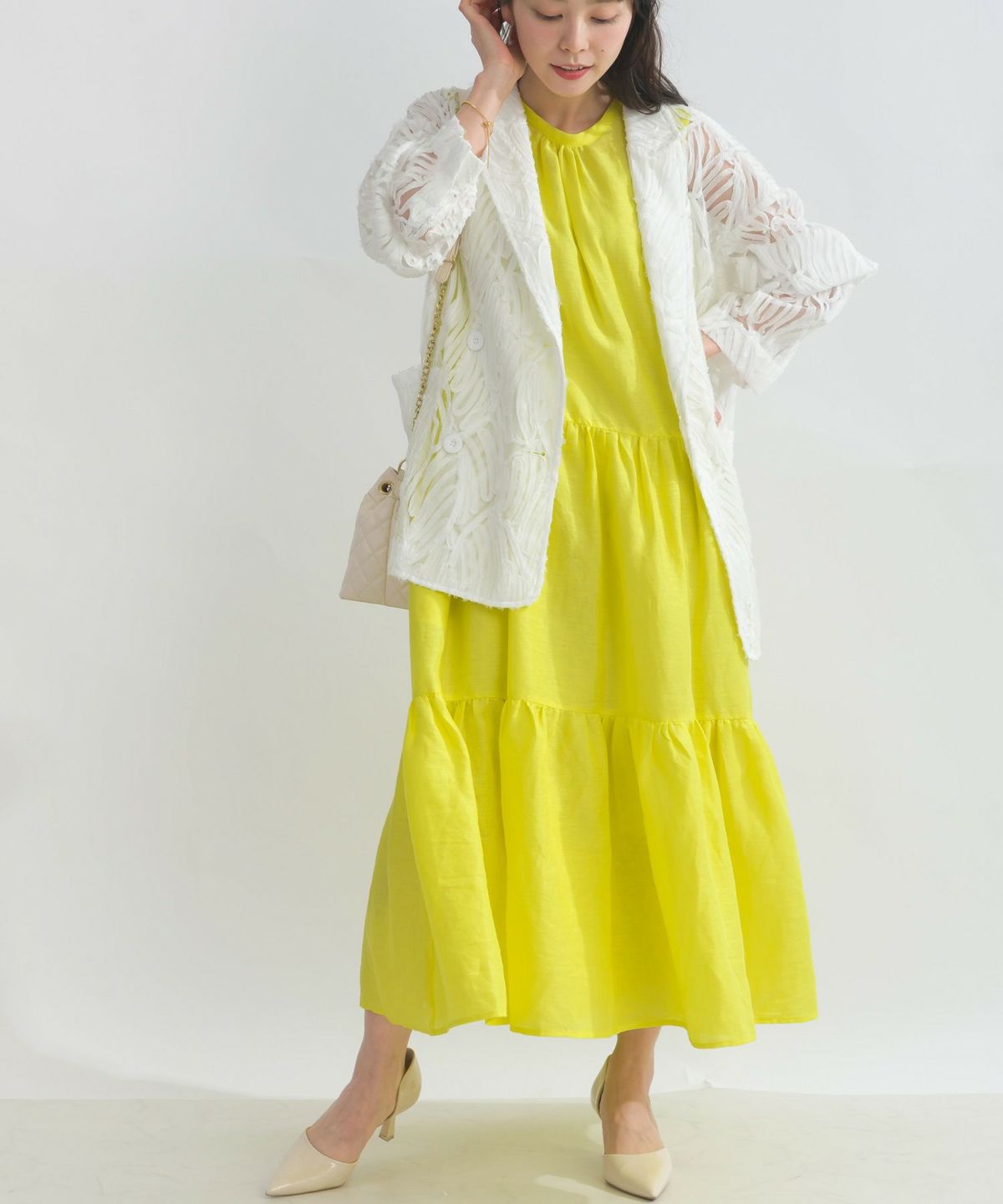 model：H153　着用サイズ：M　イエロー