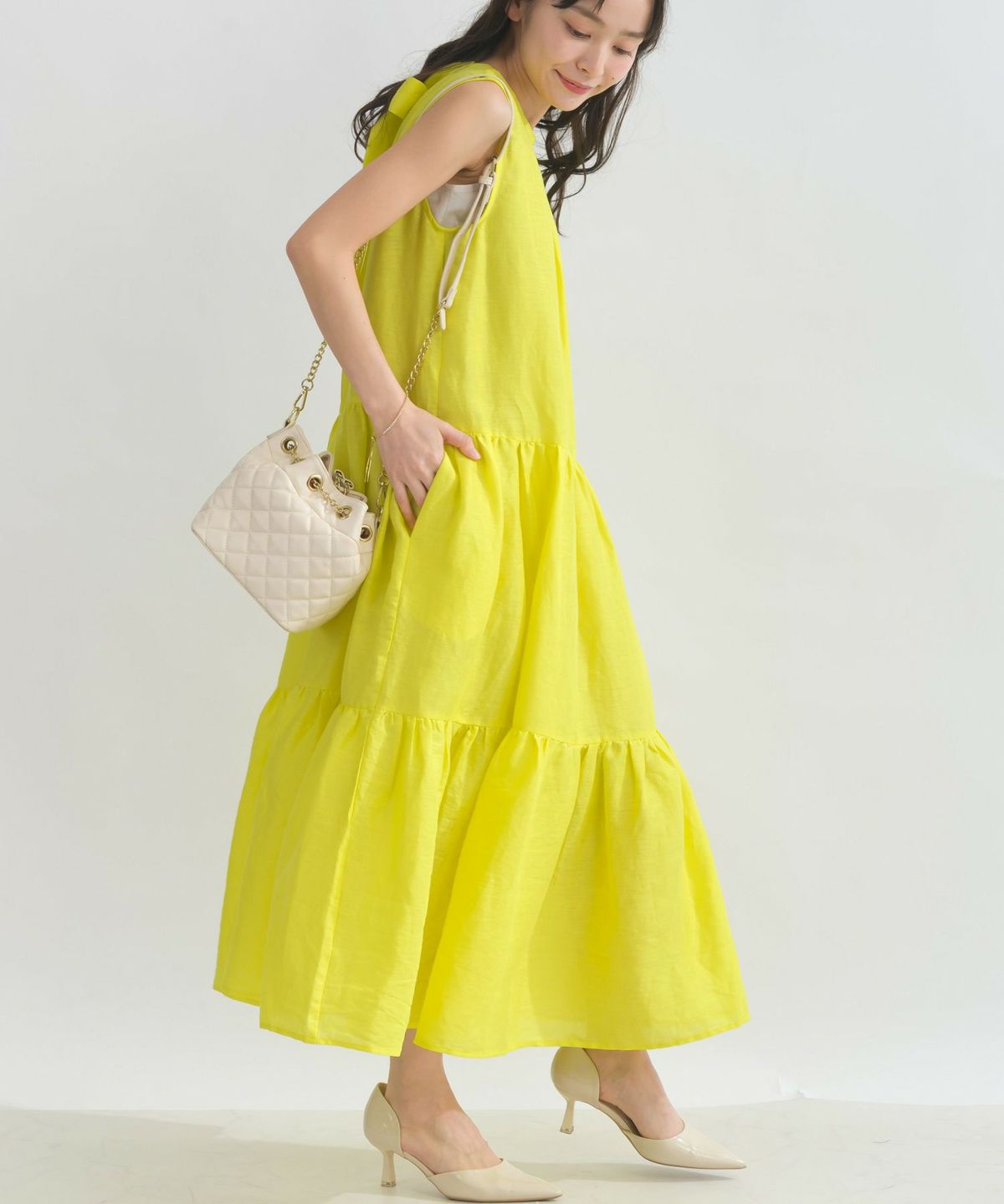 model：H153　着用サイズ：M　イエロー