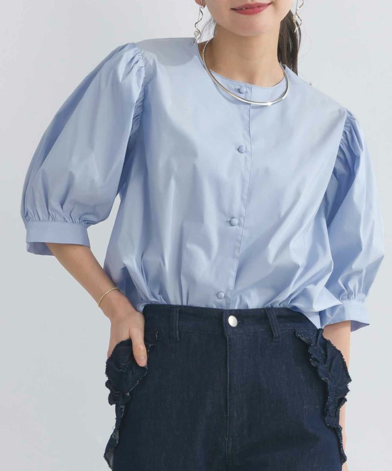 model：H153　着用サイズ：M　サックスブルー