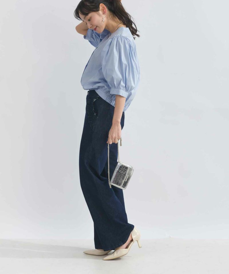 model：H153　着用サイズ：M　サックスブルー