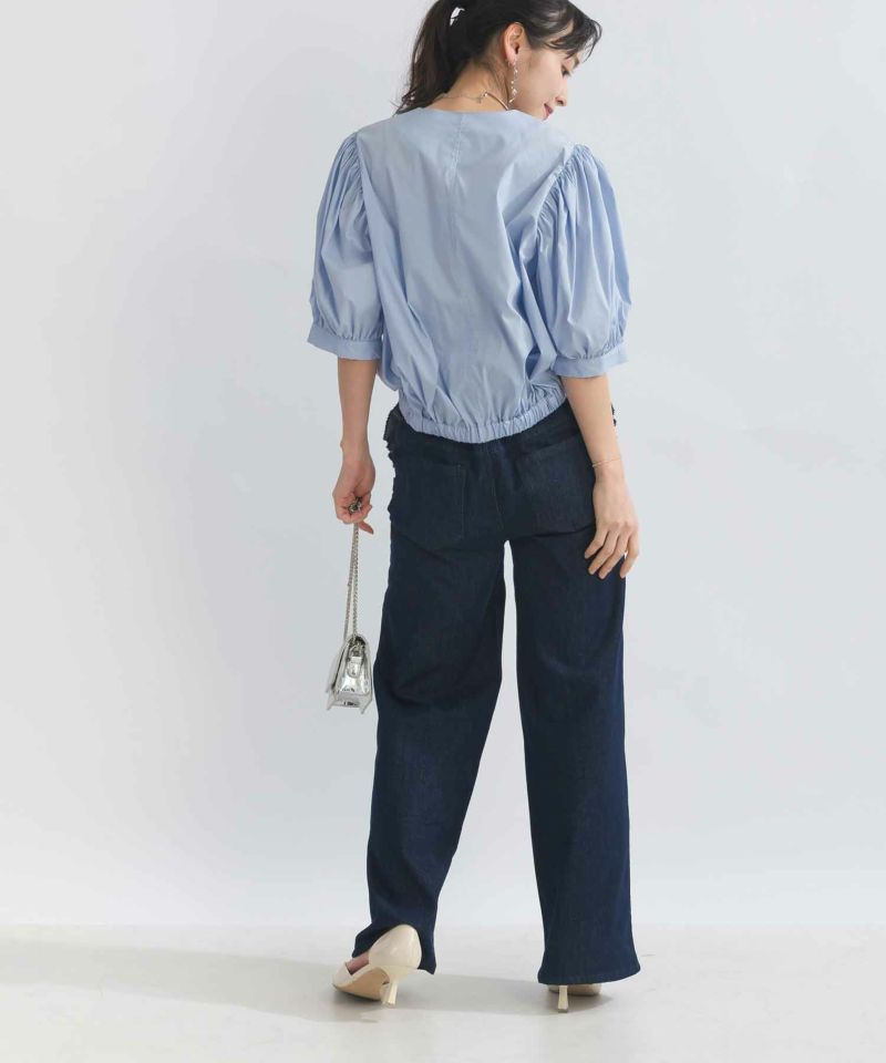 model：H153　着用サイズ：M　サックスブルー