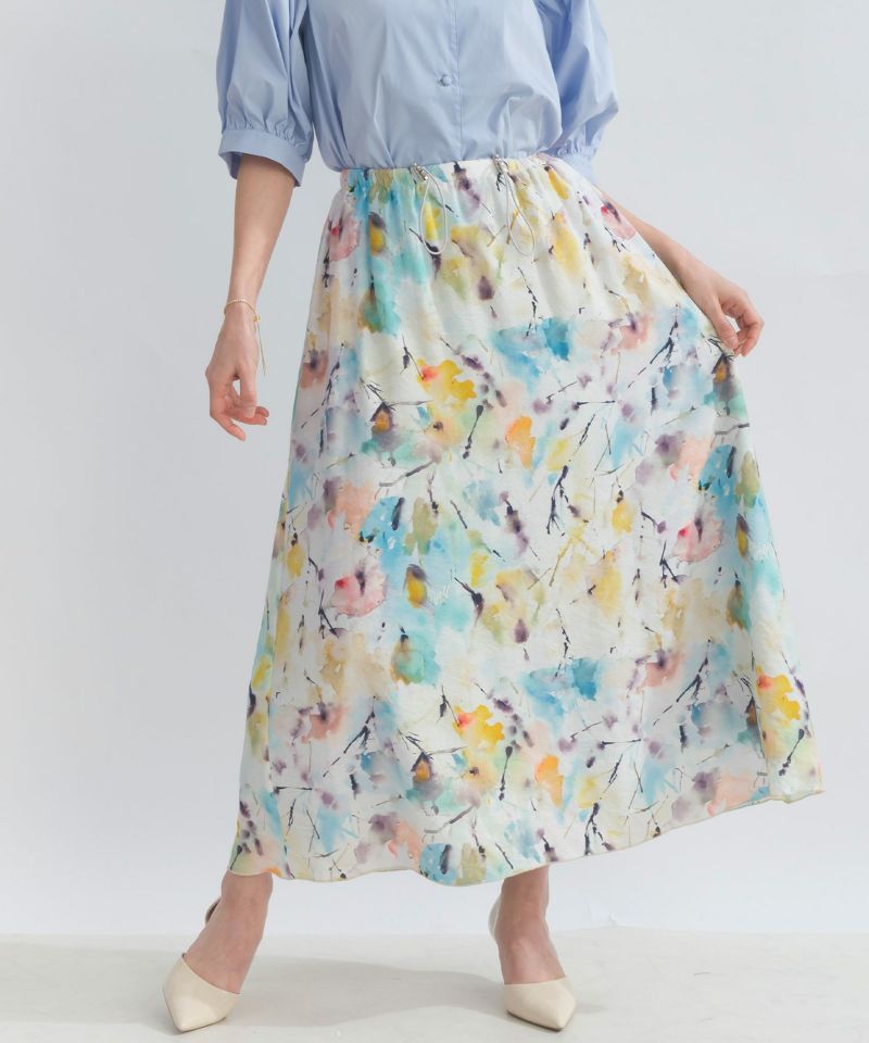 ☆Ted Baker☆ フラワープリントフリル装飾スカート・CANDICI♪ CANDICI - Floral Print Frill Trim Midi Skirt With Split
