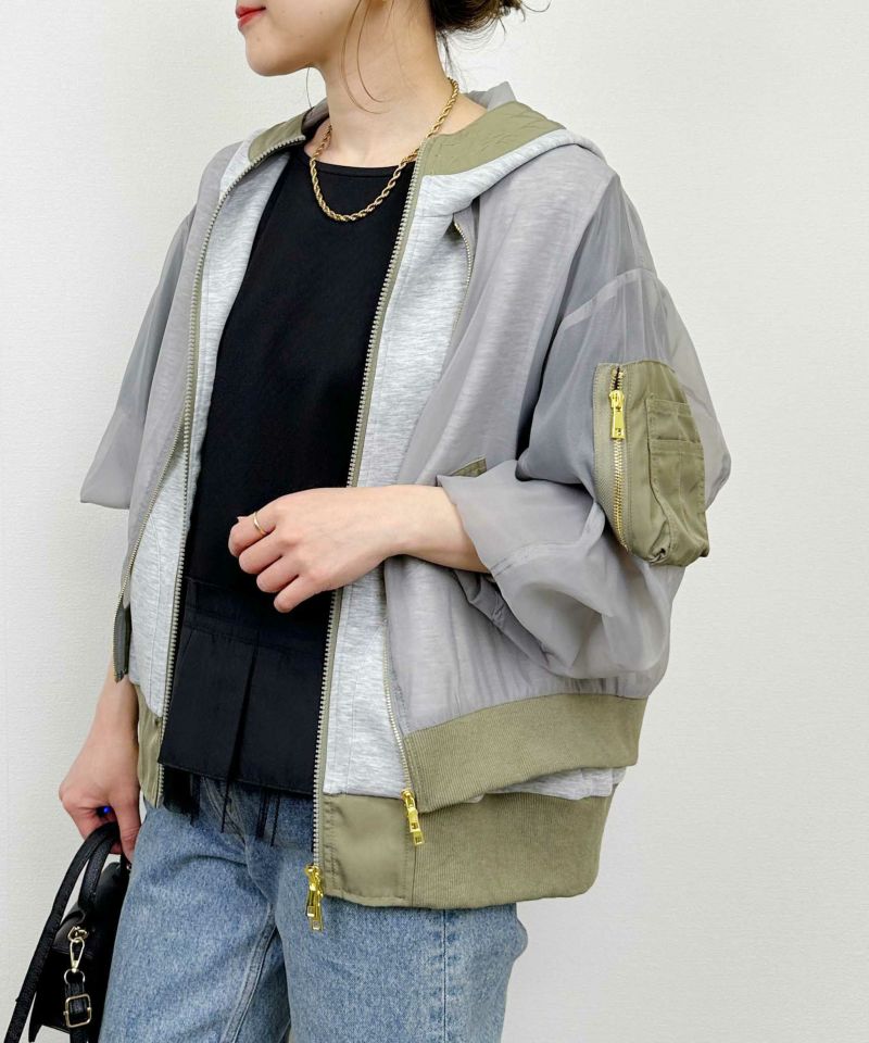 model：H164　着用サイズ：M カーキ