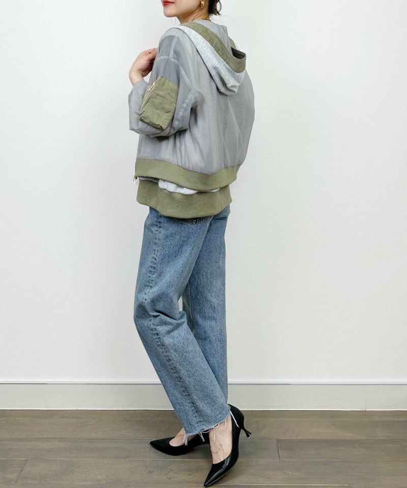 model：H164　着用サイズ：M カーキ