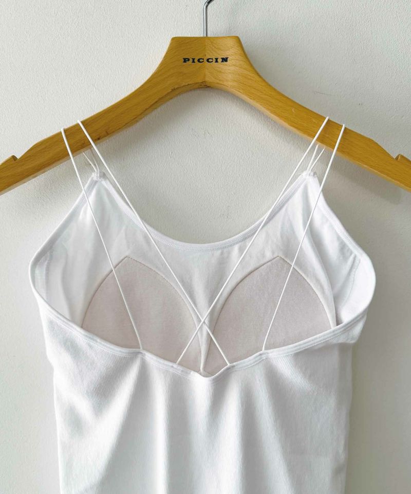 カップ付き丸編みキャミソール