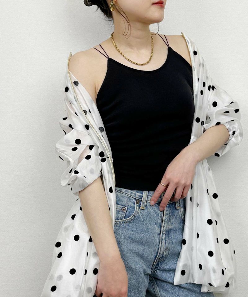 model：H164　着用サイズ：M　カップ付き丸編みキャミソール