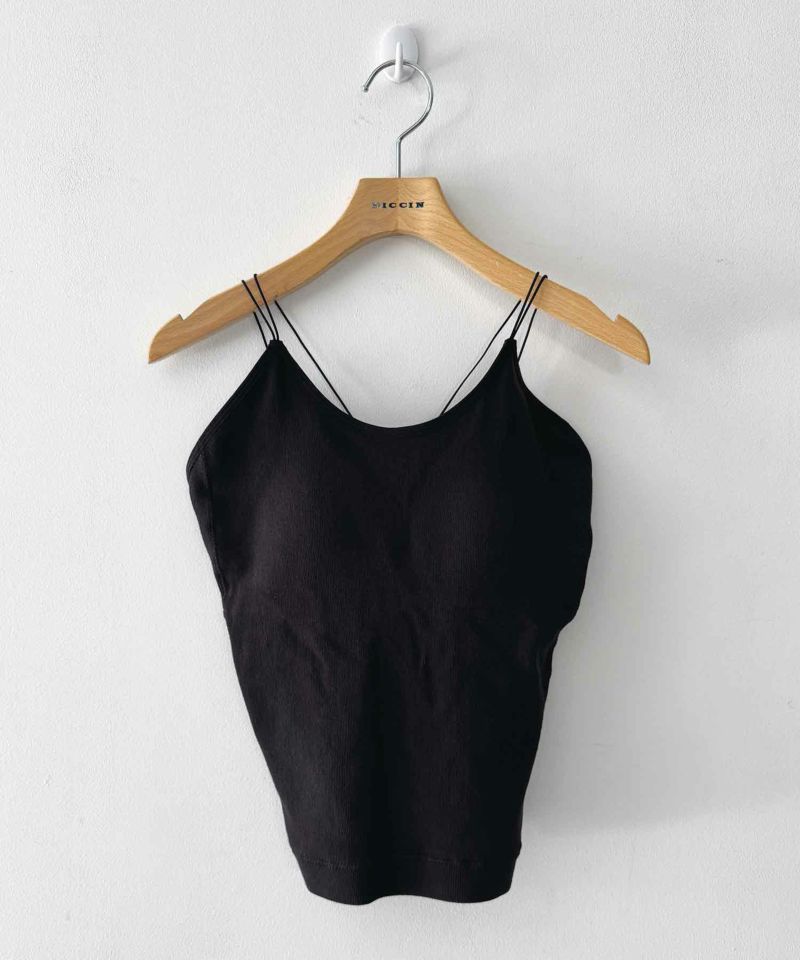 カップ付き丸編みキャミソール