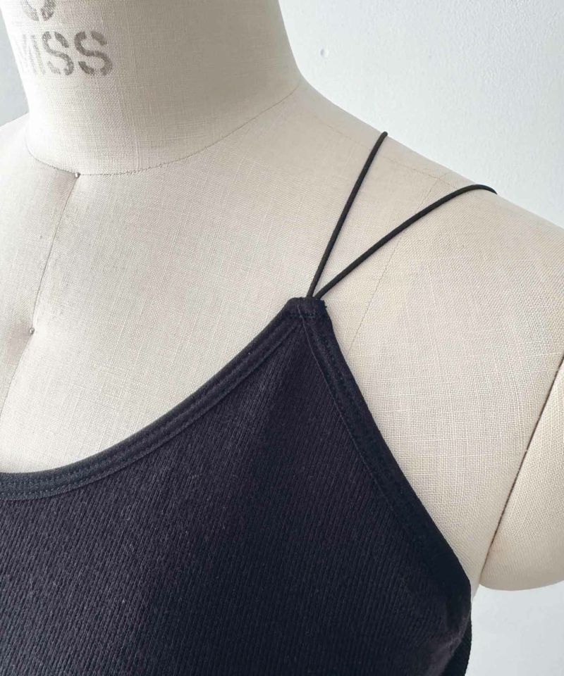 カップ付き丸編みキャミソール　生地アップ