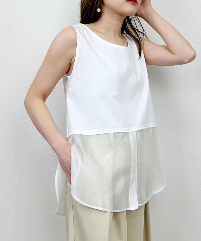 model：H164　着用サイズ：M　オフホワイト