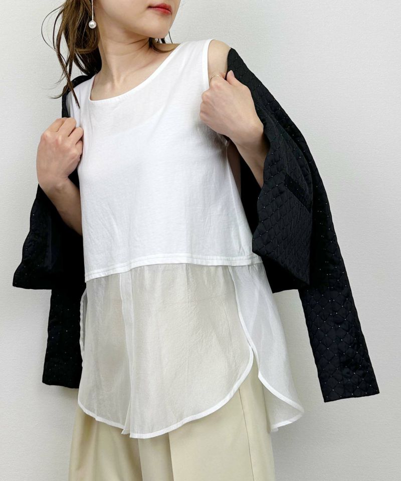model：H164　着用サイズ：M　オフホワイト