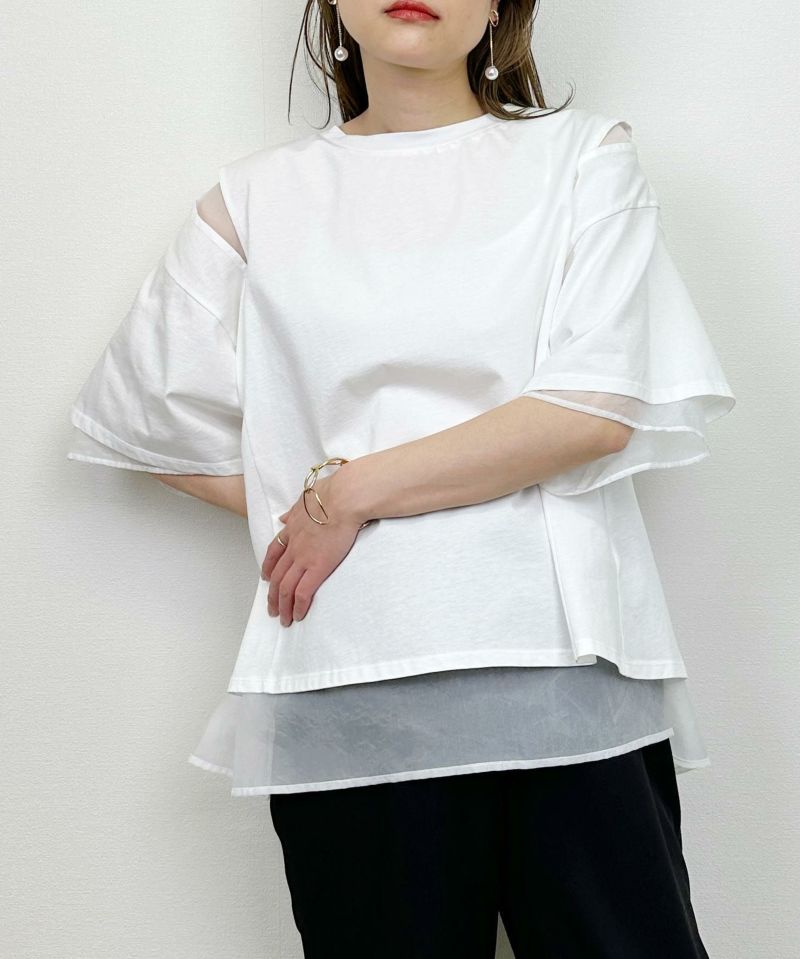 model：H164　着用サイズ：M　オフホワイト