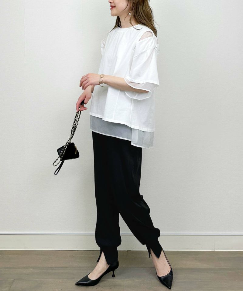 model：H164　着用サイズ：M　オフホワイト