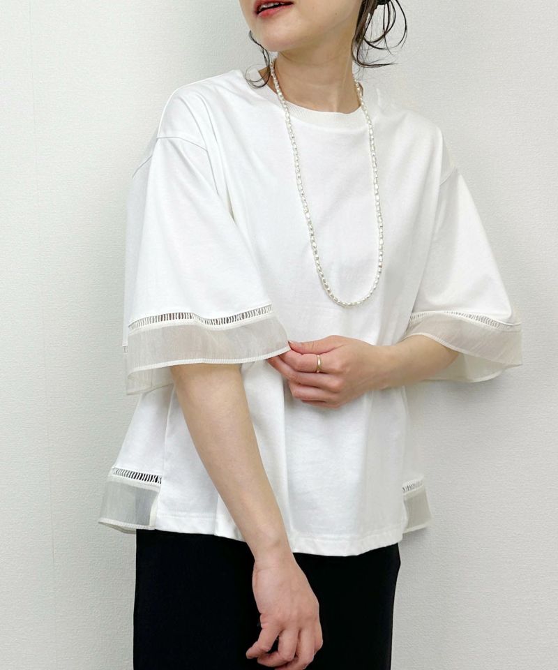 model：H164　着用サイズ：M　オフホワイト