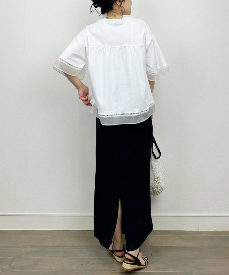 model：H164　着用サイズ：M　オフホワイト