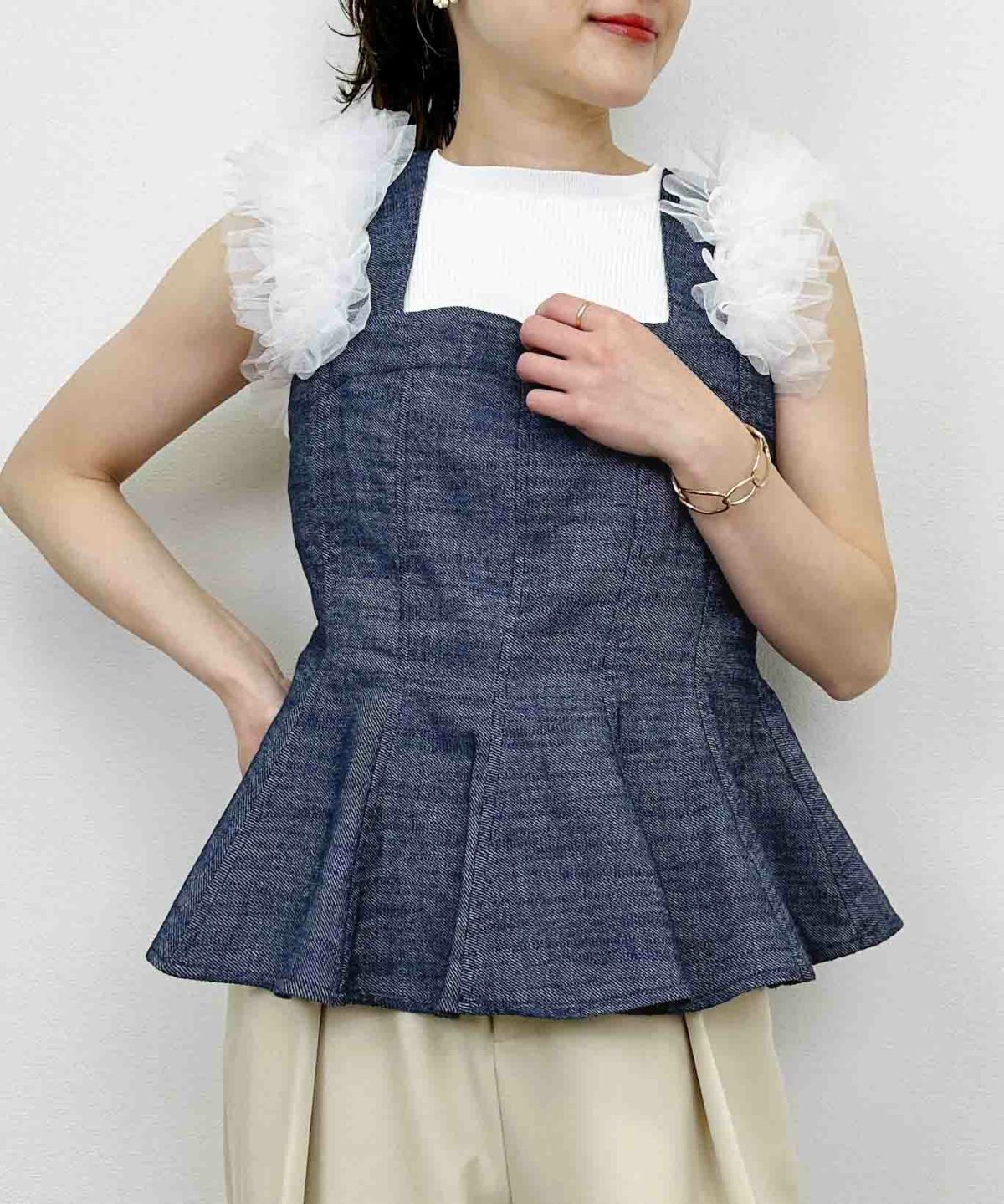 model：H164　着用サイズ：M　ブルー