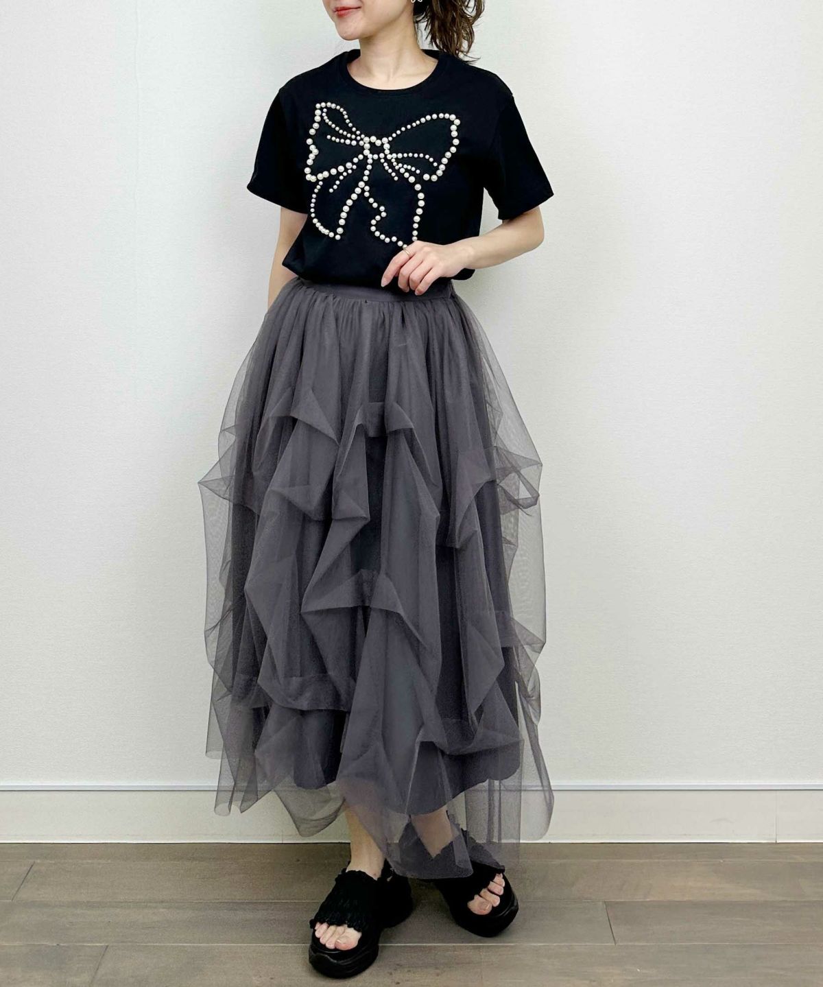 model：H164　着用サイズ：M　ブラック