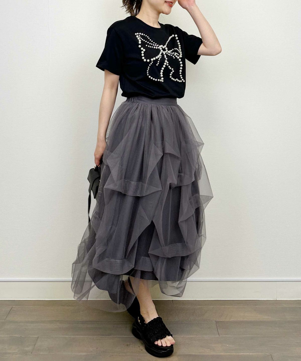 model：H164　着用サイズ：M　ブラック