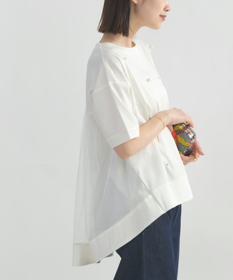model：H162　着用サイズ：M　オフホワイト