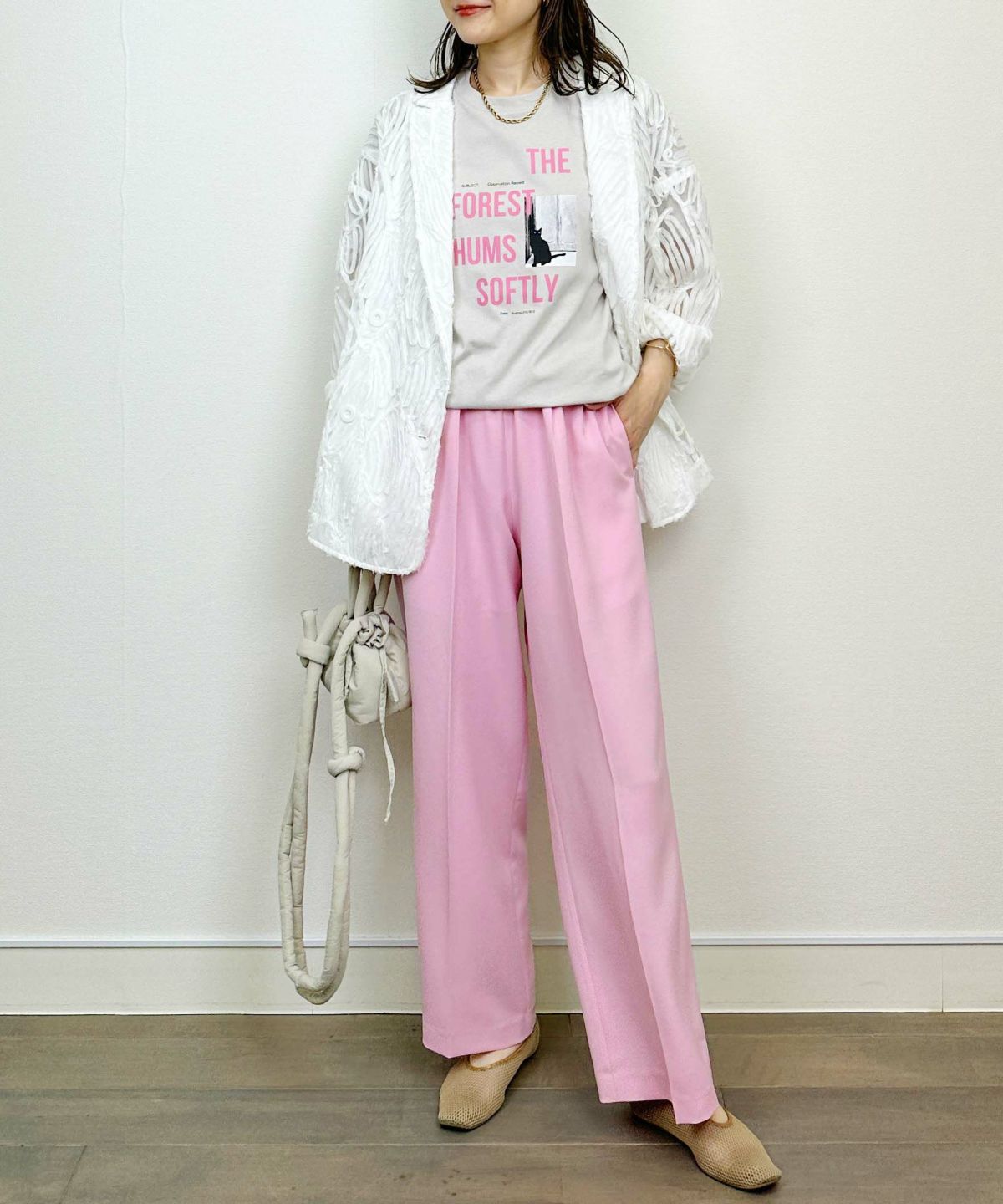 model：H164　着用サイズ：M　ピンク