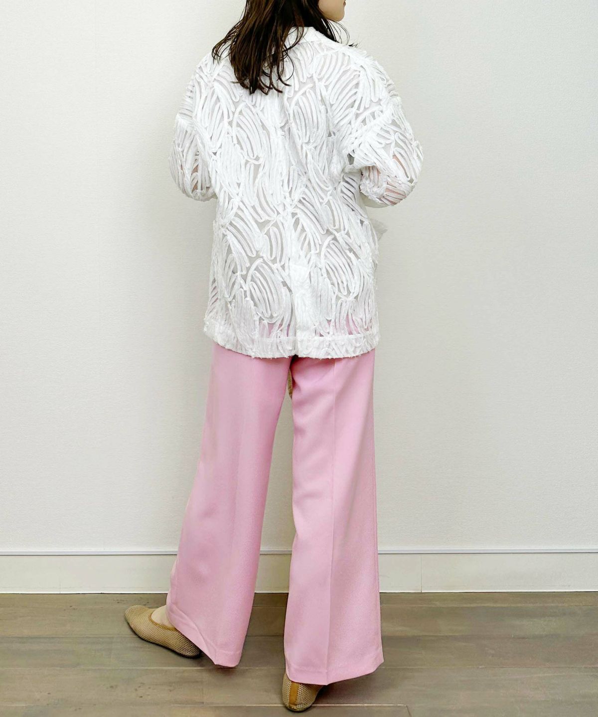 model：H164　着用サイズ：M　ピンク