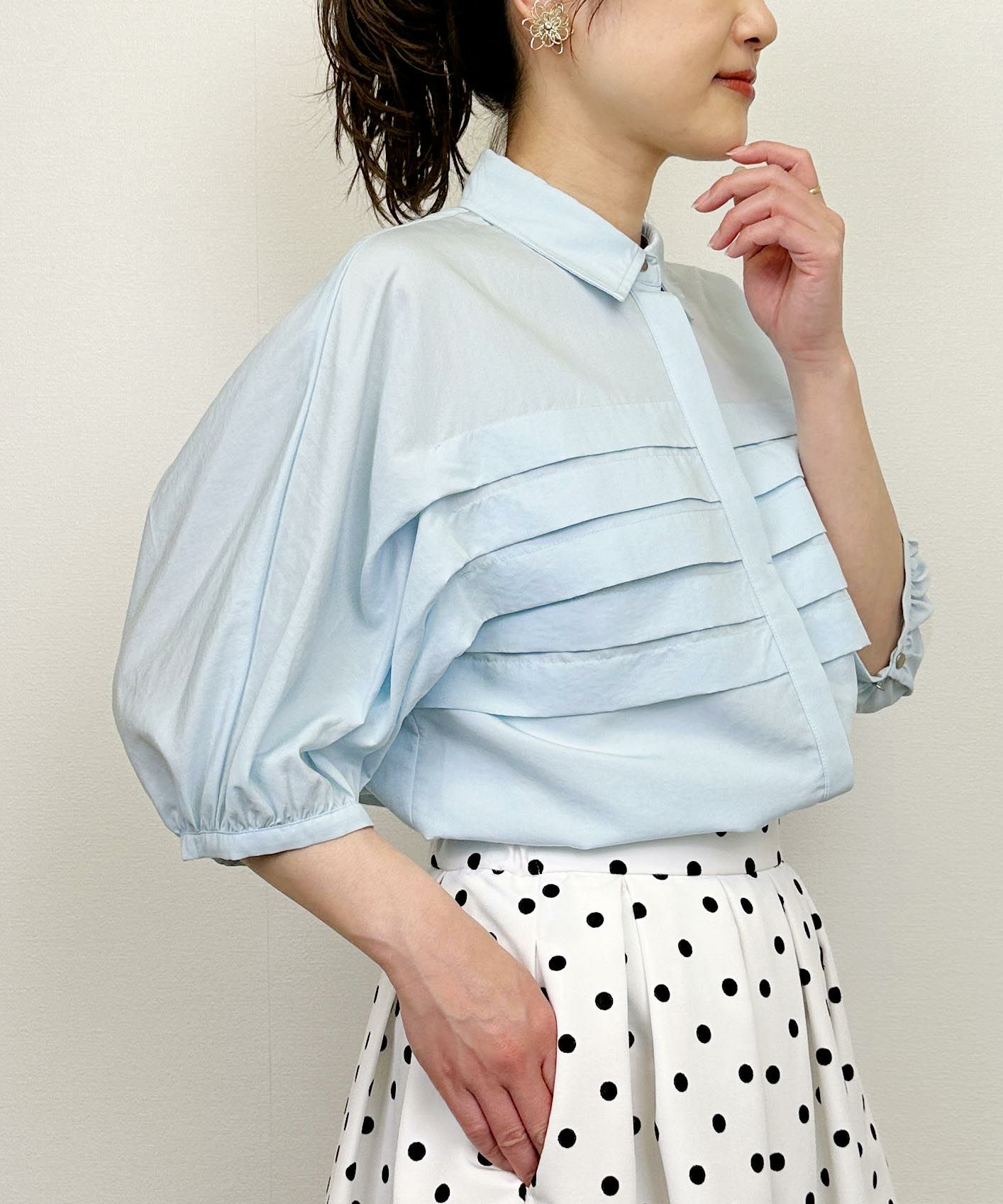 model：H164　着用サイズ：M　ブルー