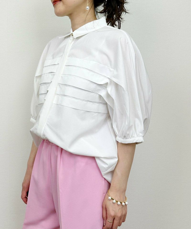 model：H164　着用サイズ：M　オフホワイト