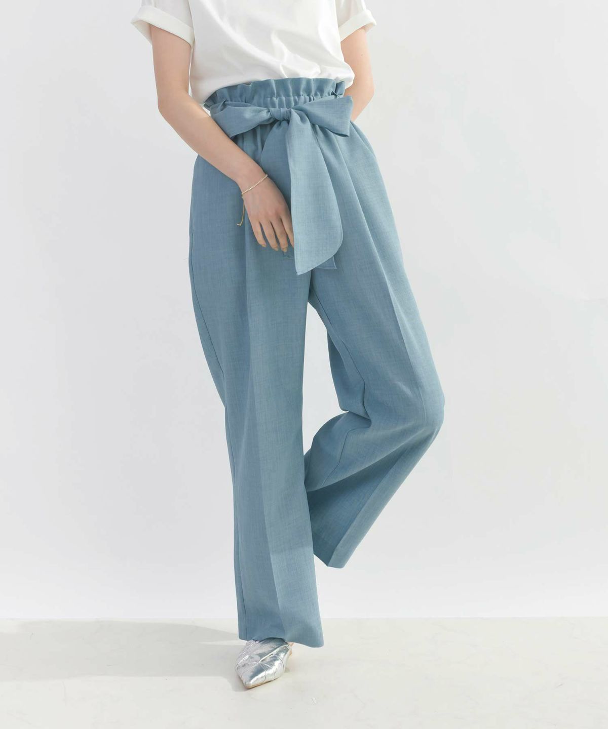 model：H164　着用サイズ：M　サックスブルー