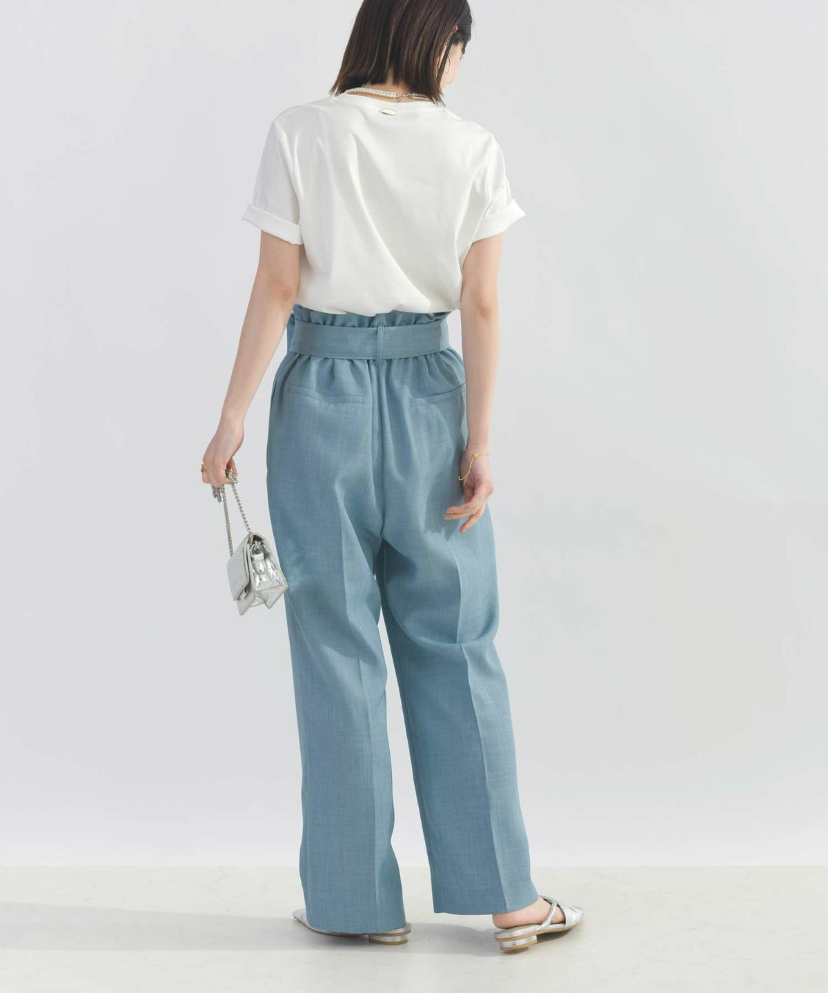 model：H164　着用サイズ：M　サックスブルー