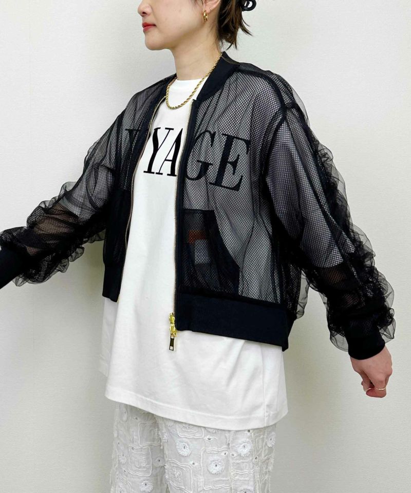 model：H164　着用サイズ：M　ブラック（チュール側）