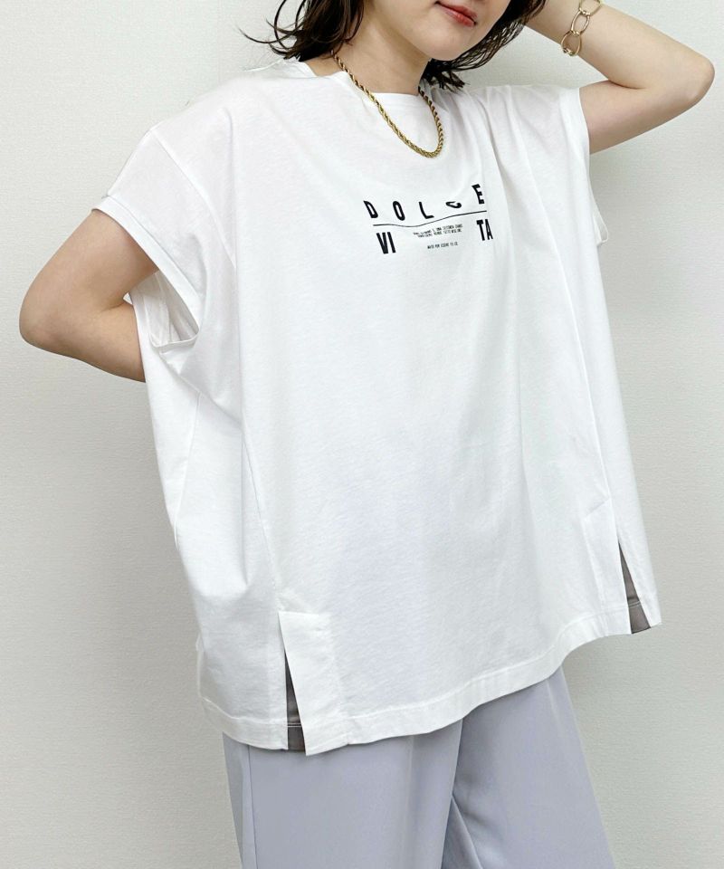 model：H164　着用サイズ：M　オフホワイト