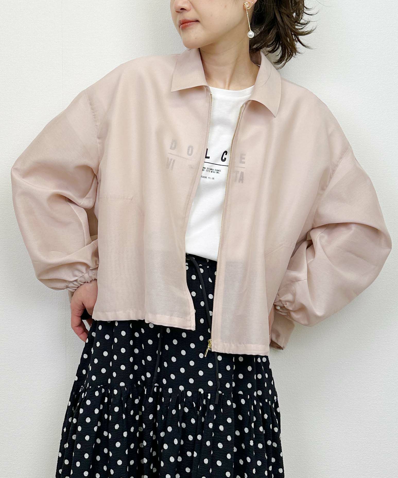 model：H164　着用サイズ：M　ピンク