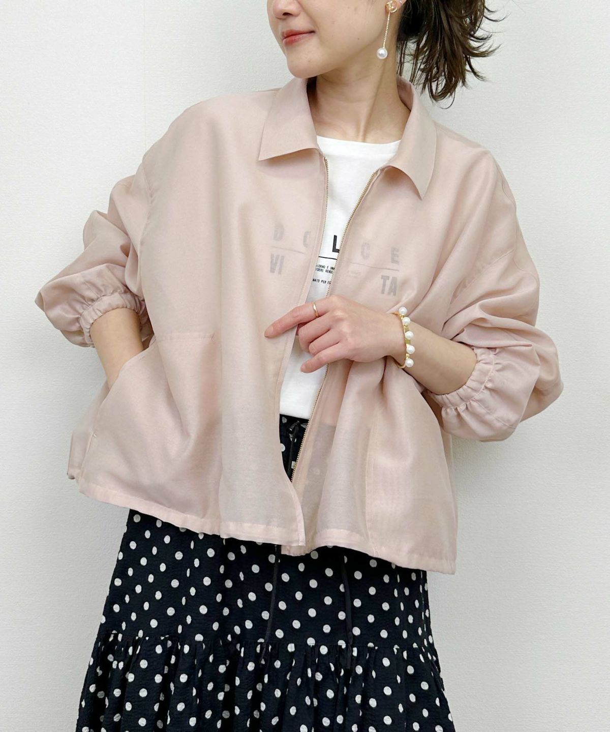 model：H164　着用サイズ：M　ピンク